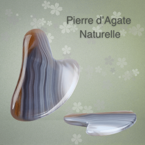 Gua Sha en Pierre d'Agate Naturelle